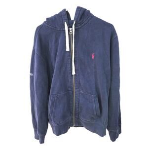 Polo Ralph Lauren Sz XL Mens Red Pony Blue Full Zip University Of Penn Hoodie
